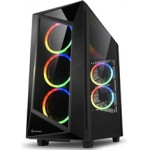 Sharkoon Pc Chassis Midi Tower ATX, BLACK, W/O PSU, 3x12CM Front FAN, 2x12CM Rear Rgb FAN, 2YW. - (REV200)
