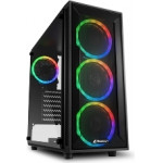 Sharkoon Pc Chassis Midi Tower ATX, BLACK, W/O PSU, 3x12CM Front Rgb Led FAN, 1x12CM Rear Rgb Led FAN, 2YW. - (TG4M RGB)