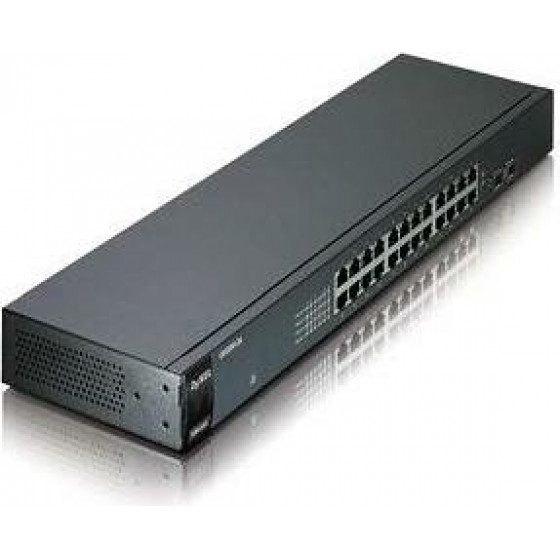 Zyxel Switch 24 Ports 10/100/1000Mbps, Enterprise Lan SWITCH, RACKMOUNT, 2YW. - (GS-1100-24E)