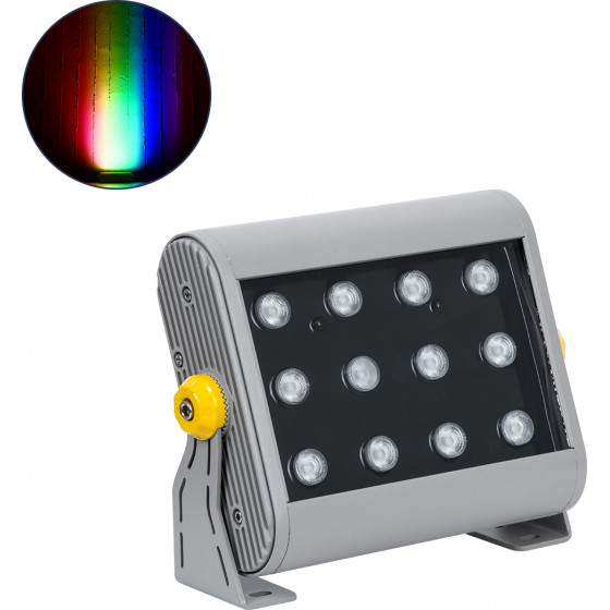 GloboStar FLOOD-Hena ��������� Wall Washer ��� ������� ������� Led 24W 2400lm 30� Dc 24V ��������� IP65 �22.5 x �6 x �16.5cm ��������� Rgb DMX512 - ����� - 3 Years Warranty - (90641)