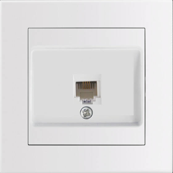 Entac Arnold Recessed Wall Phone Socket White - (ERWPS-ARN-W)