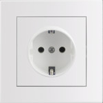 Entac Arnold Recessed Wall Socket Earthed White - (ERWS1E-ARN-W)