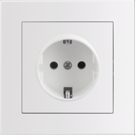 Entac Arnold Recessed Wall Socket Earthed White - (ERWS1E-ARN-W)