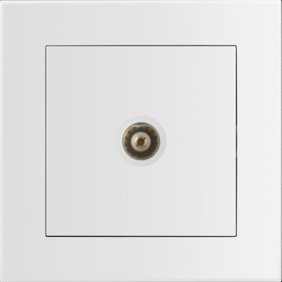 Entac Arnold Recessed Wall Tv Socket End Type White - (ERWTVS-ARN-W)