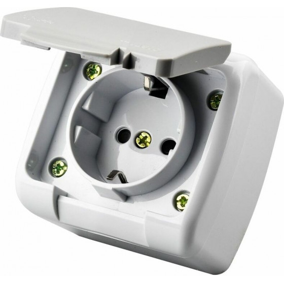 Entac Stephan Surface Mounted Wall Socket Earthed IP54 - (ESMWS1E-STP)