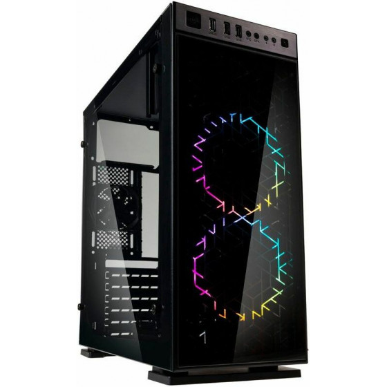 Kolink Inspire K1 RGB Midi-Tower, Tempered Glass Front - PC Case - black - (GEKL-039)