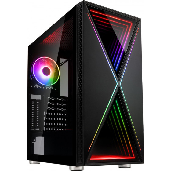 Kolink Void X ARGB Midi-Tower Black Tempered Glass PC Case - (GEKL-083)