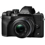 Olympus E-M10 IV Camera 1442 EZ Pancake Kit blk/blk, M.Zuiko Digital ED 14-42mm F3.5-5.6 EZ black - (V207132BE000)