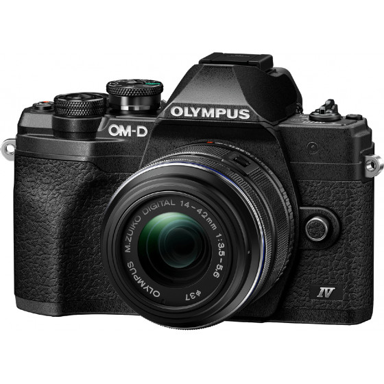 Olympus E-M10 IV Camera 1442 EZ Pancake Kit blk/blk, M.Zuiko Digital ED 14-42mm F3.5-5.6 EZ black - (V207132BE000)