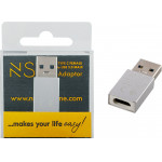 NSP ����������� Long Type C Female �� Usb 3.0 Male 2.4A SILVER