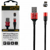 NSP Lightning Usb ��������-Data Magnetic Braided NSC02 4.0A Qc 3.0 1.2m RED