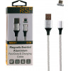 NSP Micro Usb ��������-Data Magnetic Braided NSC01 3.5A Qc 2.0 1m SILVER