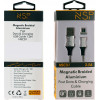NSP Micro Usb ��������-Data Magnetic Braided NSC01 3.5A Qc 2.0 1m SILVER