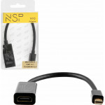 NSP N10 Cable Adapter Mini Display Port V1.1 To Hdmi 4K V1.4 0,23m BLACK