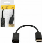 NSP N11 Cable Adapter Display Port V1.2 To Hdmi 4K V1.4 0,23m BLACK