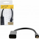 NSP N13 Cable Adapter Mini Display Port V1.2 To Hdmi 4K/60HZ V2.0 0,23m BLACK