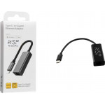 NSP N08 Adapter Usb 3.1 Type C To RJ45 Gigabit Ethernet Adaptor With Led 1000MBps BLACK