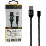 NSP Usb ��������-Data Magnetic Braided NSC01 3.5A Qc 2.0 1m BLACK