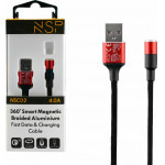 NSP Usb ��������-Data Magnetic Braided NSC02 4.0A Qc 3.0 1.2m RED