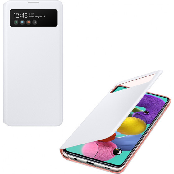 Samsung ���� A51 A515 S View Wallet Cover EF-EF-EA515PWegeu White Packing Or - (EF-EA515PWEGEU)