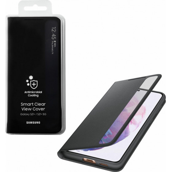 Samsung ���� S21 Plus 5G G996 Clear View Cover Black Packing Or - (EF-ZG996CBEGEE)