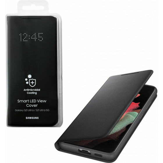Samsung ���� S21 Ultra 5G G998 Led View Cover Black Packing Or - (EF-NG998PBEGEE)