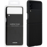 Samsung ���� Z Flip 3 5G F711 Leather Cover Black Packing Or - (EF-VF711LBEGWW)