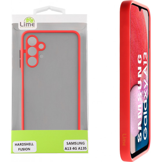 Lime ���� Samsung A13 4G A135 6.6'' Hardshell Fusion Full Camera Protection Red With Black KEYS - (5205308313295)