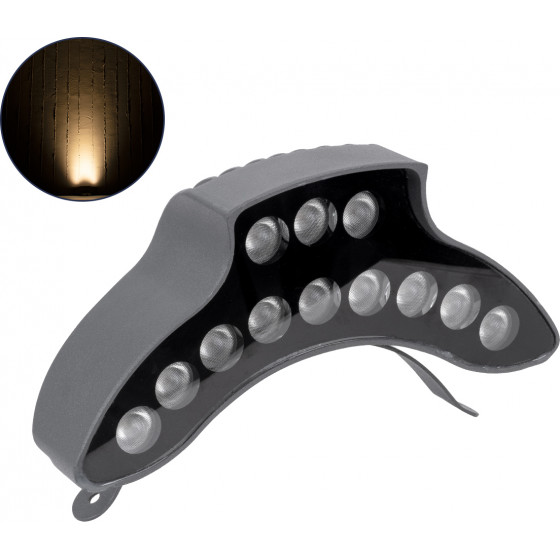 GloboStar TREELIGHT-Pina ����� ����� �������� Wall Washer ������ ��� ���� - ������ Led 12W 1320lm 30� Dc 24V ��������� IP65 �20.5 x �5.5 x �12cm ����� ����� 3000K - ���� ������� - 3 Years Warranty - (90683)