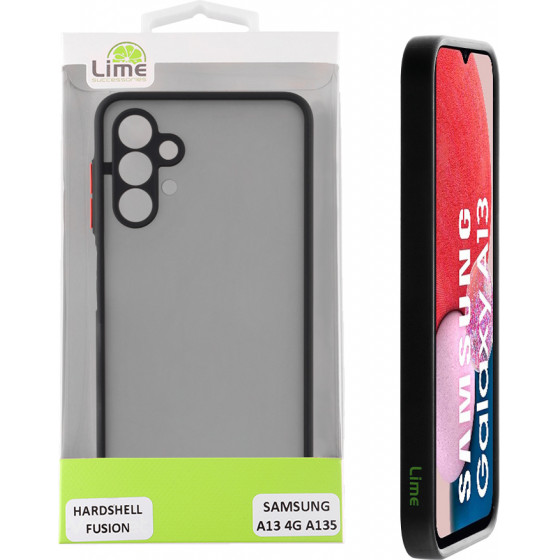 Lime ���� Samsung A13 4G A135 6.6'' Hardshell Fusion Full Camera Protection Black With Red KEYS