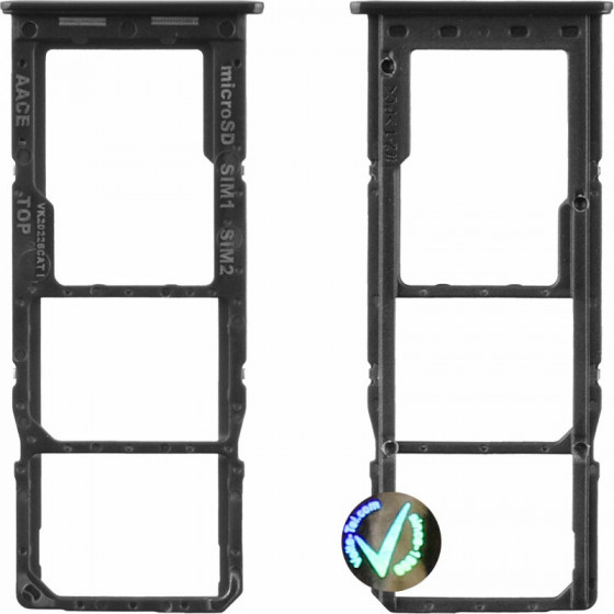 Samsung A13 A135 Dual Sim Card Holder Black Original Service Pack - (GH98-47323A)