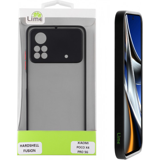 Lime ���� Xiaomi Poco X4 Pro 5G 6.67'' Hardshell Fusion Full Camera Protection Black With Red KEYS