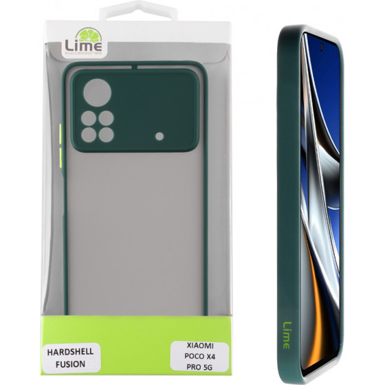 Lime ���� Xiaomi Poco X4 Pro 5G 6.67'' Hardshell Fusion Full Camera Protection Green With Yellow KEYS