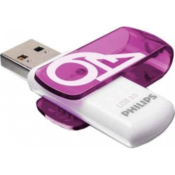 Philips ������� ������ 64GB Usb 3.0 Vivid Purple - (PHMMD64GVIVU3)