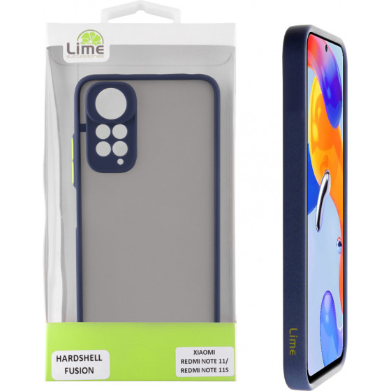 Lime ���� Xiaomi Redmi Note 11/Redmi Note 11S 6.43'' Hardshell Fusion Full Camera Protection Blue With Yellow KEYS