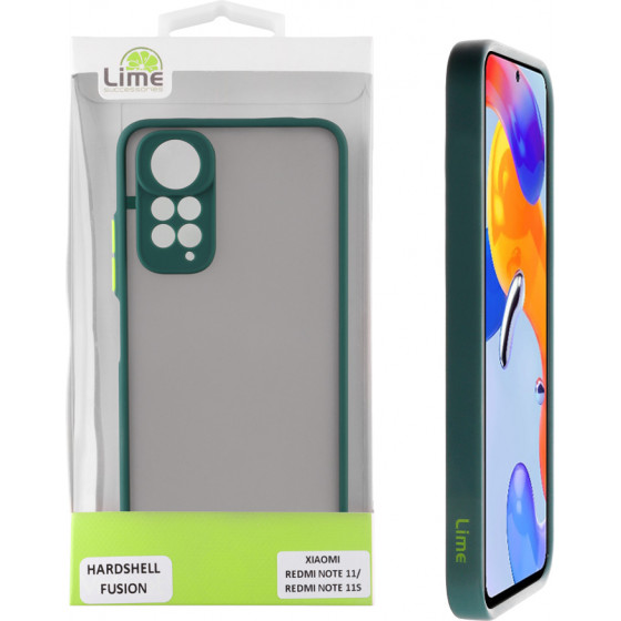 Lime ���� Xiaomi Redmi Note 11/Redmi Note 11S 6.43'' Hardshell Fusion Full Camera Protection Green With Yellow KEYS