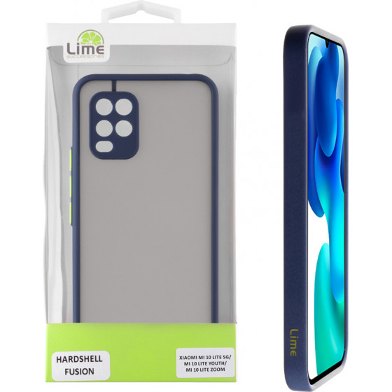 Lime ���� Xiaomi Mi 10 Lite 5G/ Mi 10 Lite YOUTH/ Mi 10 Lite Zoom 6.57'' Hardshell Fusion Full Camera Protection Blue With YELLOW
