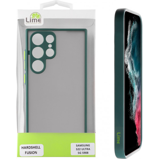 Lime ���� Samsung S22 Ultra 5G S908 6.8'' Hardshell Fusion Full Camera Protection Green With Yellow KEYS