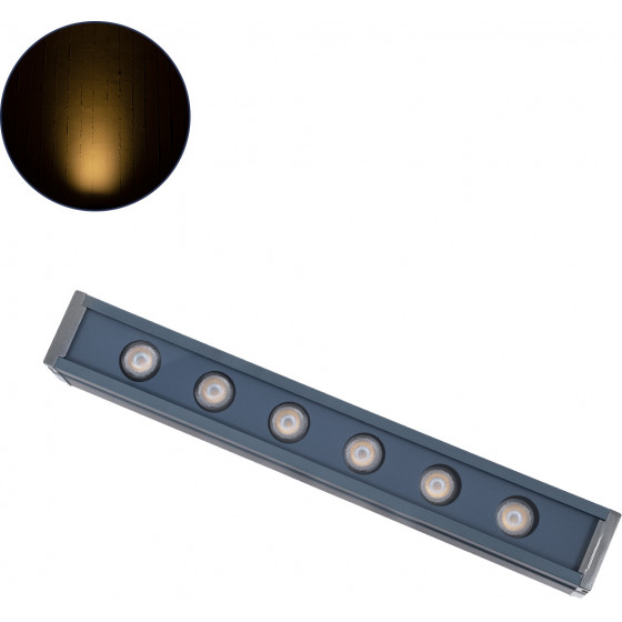 GloboStar WASHER-Vaia ����� �������� Wall Washer Led 6W 660lm 30� Dc 24V ��������� IP65 �30 x �4 x �5cm ����� ����� 2700� - ���� ������� - 3 Years Warranty - (90179)
