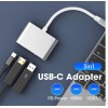 Crystal Logic Usb C Adapter (Type C To Hdmi + USB3.0 + Type C/F Charging adapter) - (G-43P)