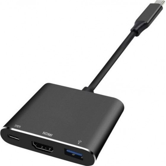 Crystal Logic Usb C Adapter (Type C To Hdmi + USB3.0 + Type C/F Charging adapter) - (G-43P)