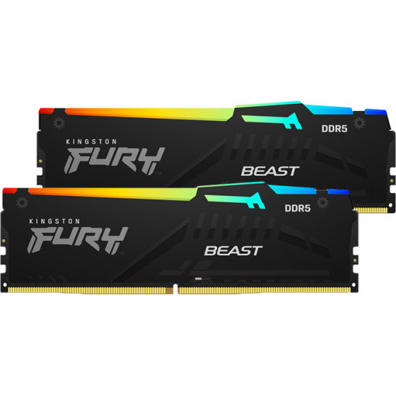 Kingston Ram 32GB 5600MT DDR5 Kit2 Fury Beast Rgb - (KF556C40BBAK2-32)