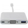 Well Adaptor USB-C Male �� VGA, USB3.0, USB-C Female ADAPT-USBC-VGA/USB3.0/PD-WL