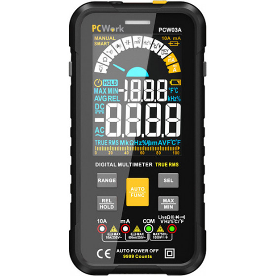PCWork PCW03A Professional Digital MULTIMETER, 9999 COUNTS