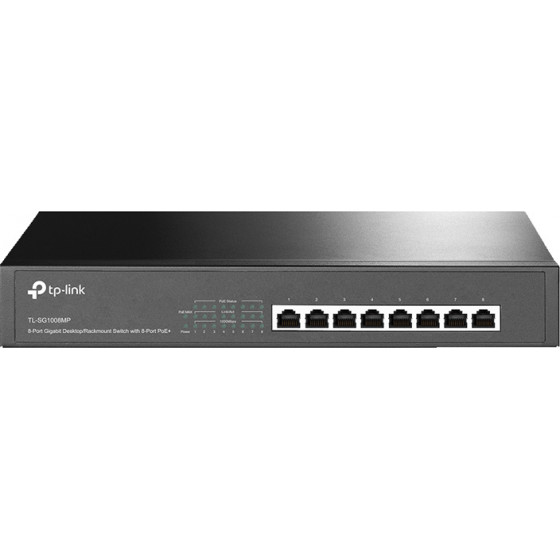 TP-Link desktop/Rackmount Switch 8-Port PoE+, Ver. 2.0 - (TL-SG1008MP)