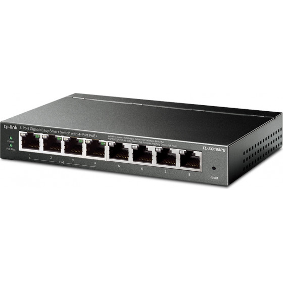 TP-Link Easy Smart Switch 8-Port Gbit, 4-Port PoE, Ver. 5.0 - (TL-SG108PE)