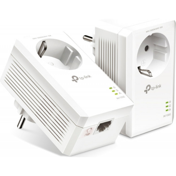 TP-Link Powerline Kit TL-PA7017P, Passthrough, AV1000 Gigabit, Ver. 4.0 - (TL-PA7017P-KIT)