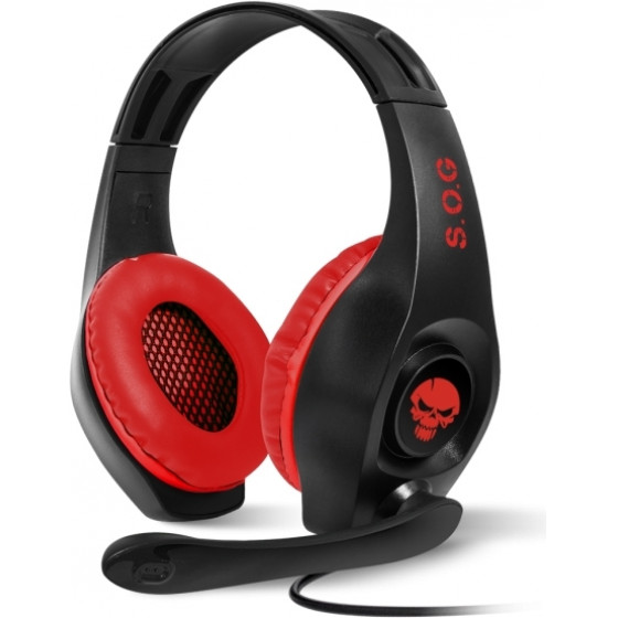 Spirit Of Gamer Sog Pro Stereo Headphones Mic Jack 3.5mm Nintendo Switch Black Red - (MIC-G715SW)