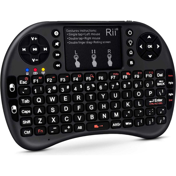 RIITEK �������� ������������ Mini i8+ �� touchpad, 2.4GHz, ����� - (RT-MWK08P-BK)