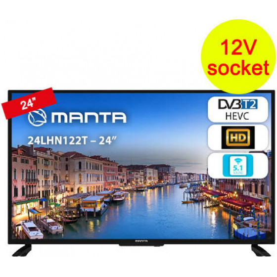 Manta 24 '' Hd DVB-T2 Hevc / H.265 TV, 12V Socket - (24LHN122T)
